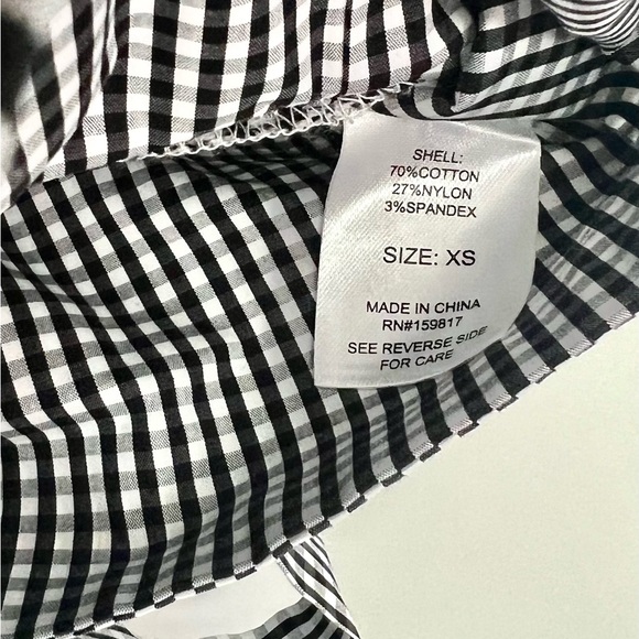 Altar’d State Gingham Lace Corset Tie Back Crop Top |Black & White | Size XS NWT - Picture 4 of 5